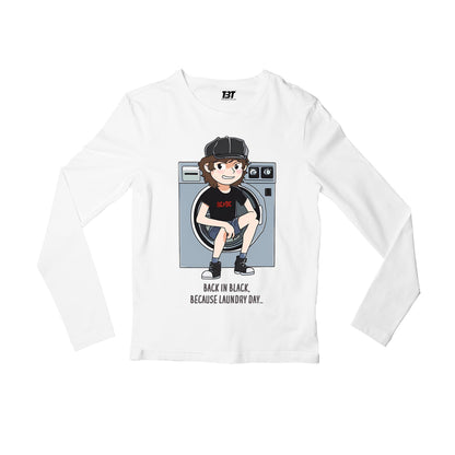 ac/dc back in black meme full sleeves long sleeves music band buy online india the banyan tee tbt men women girls boys unisex white