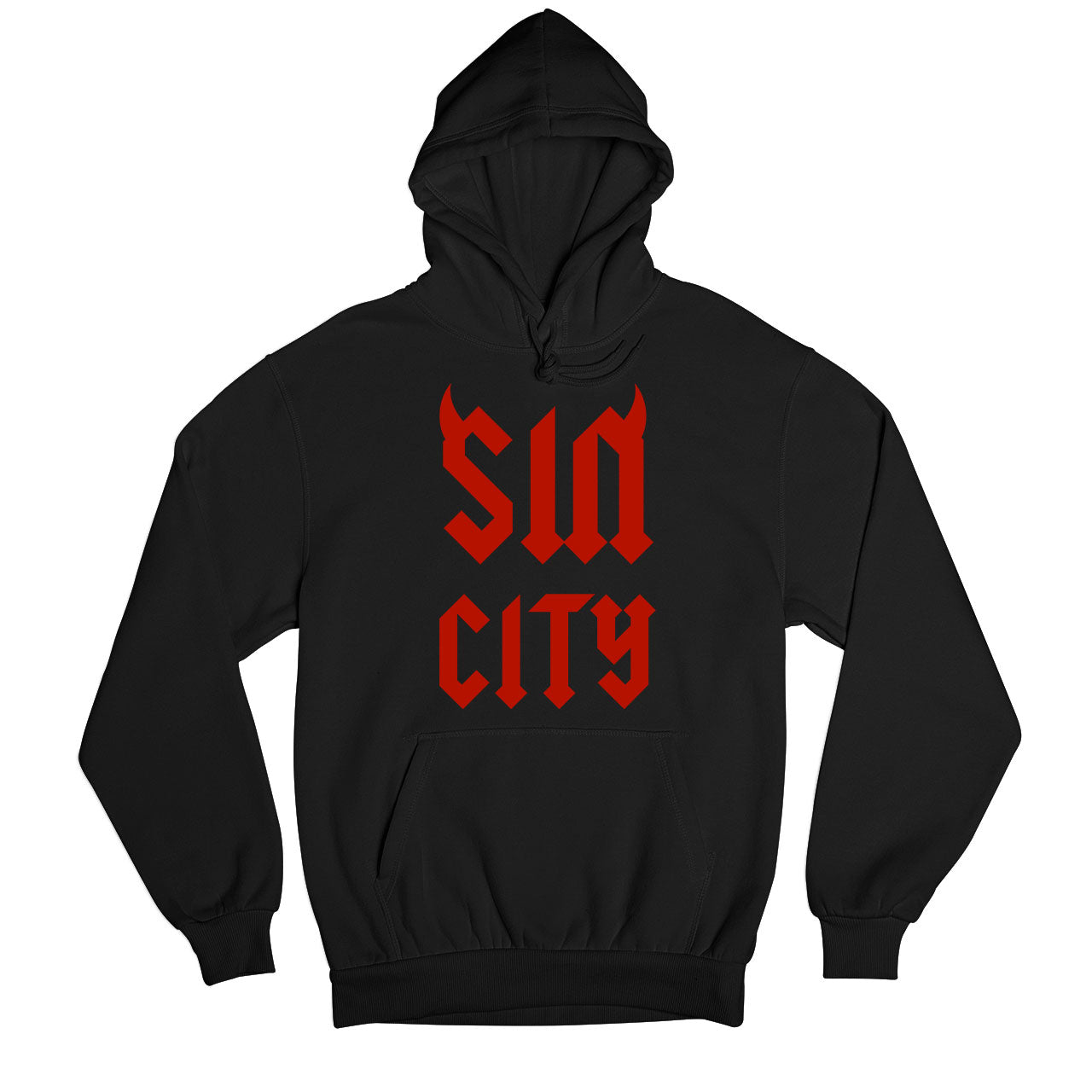 ac/dc sin city hoodie hooded sweatshirt winterwear music band buy online united states usa the banyan tee tbt men women girls boys unisex black