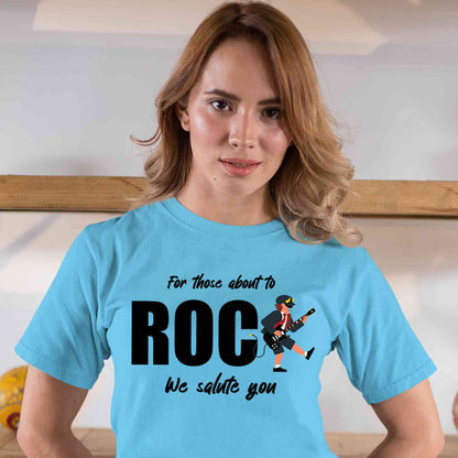 ac/dc for those about to rock t-shirt music band buy online united states of america usa the banyan tee tbt men women girls boys unisex Sky Blue