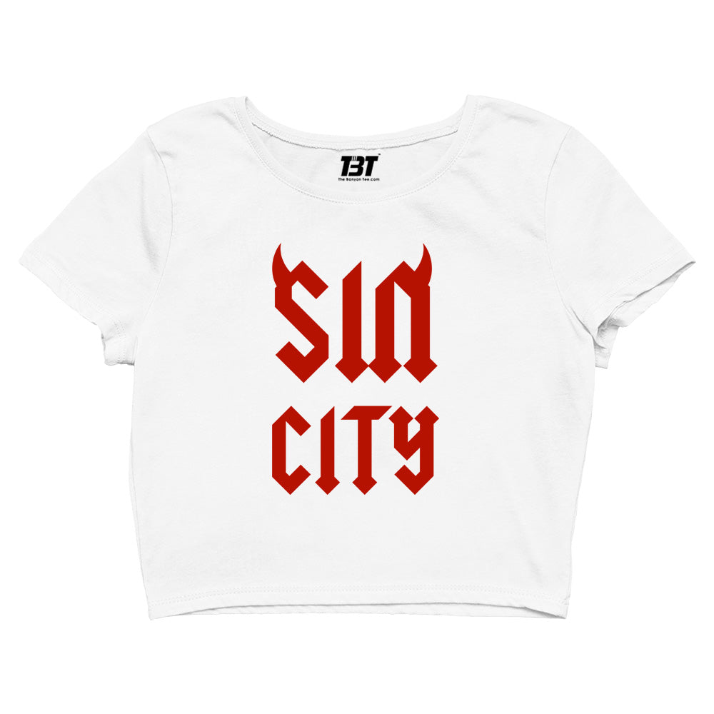 ac/dc sin city crop top music band buy online united states of america usa the banyan tee tbt men women girls boys unisex black