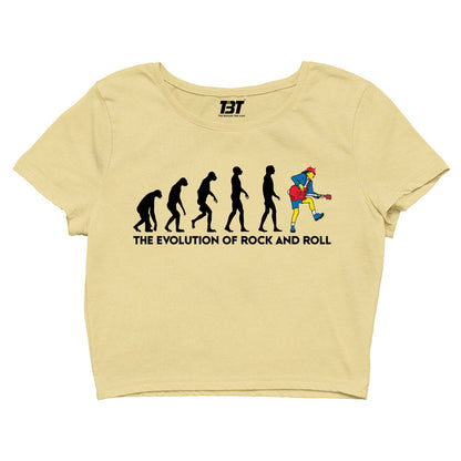 ac/dc the evolution of rock and roll crop top music band buy online united states of america usa the banyan tee tbt men women girls boys unisex Sky Blue