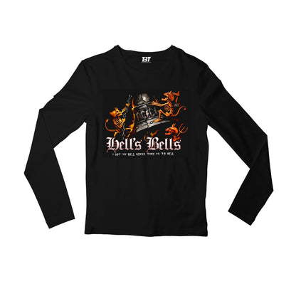 ac/dc hell's bells full sleeves long sleeves music band buy online india the banyan tee tbt men women girls boys unisex black