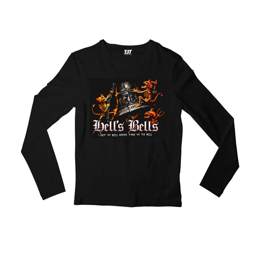 ac/dc hell's bells full sleeves long sleeves music band buy online india the banyan tee tbt men women girls boys unisex black
