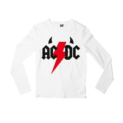 ac/dc rock full sleeves long sleeves music band buy online india the banyan tee tbt men women girls boys unisex white