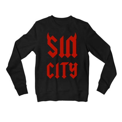 ac/dc sin city sweatshirt upper winterwear music band buy online united states of america usa the banyan tee tbt men women girls boys unisex black