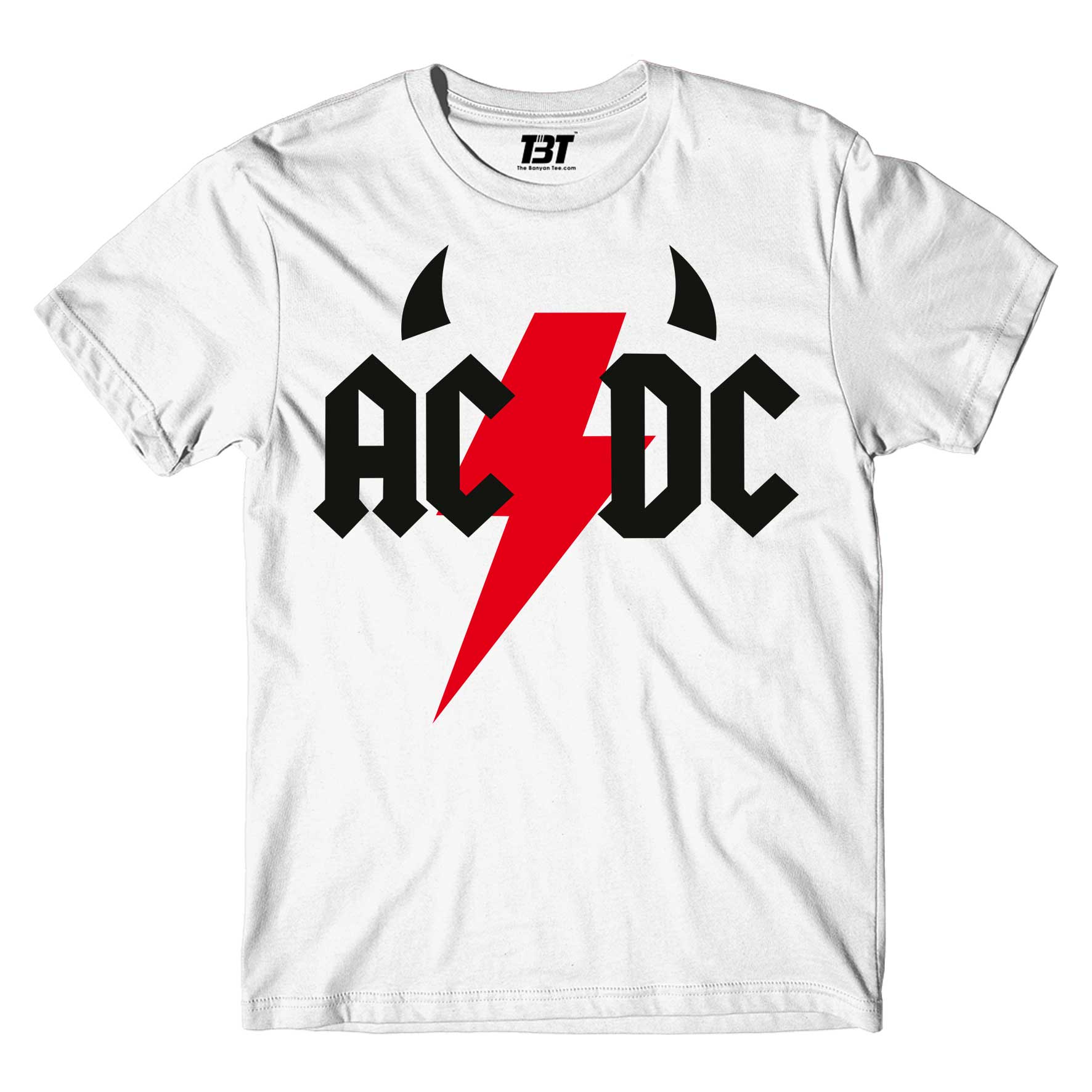 ac/dc rock t-shirt music band buy online usa united states the banyan tee tbt men women girls boys unisex white