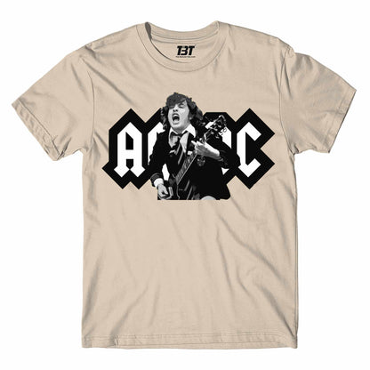 ac/dc angus t-shirt music band buy online usa united states the banyan tee tbt men women girls boys unisex beige