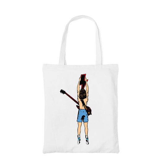 ac/dc high voltage hero tote bag hand printed cotton women men unisex
