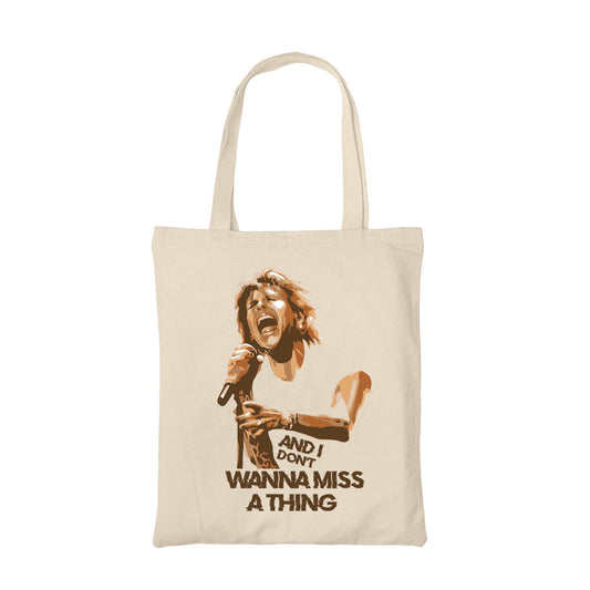 aerosmith i dont want to miss a thing tote bag hand printed cotton women men unisex