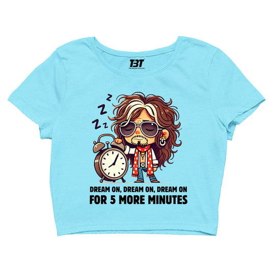 aerosmith 5 more minutes crop top music band buy online united states of america usa the banyan tee tbt men women girls boys unisex s