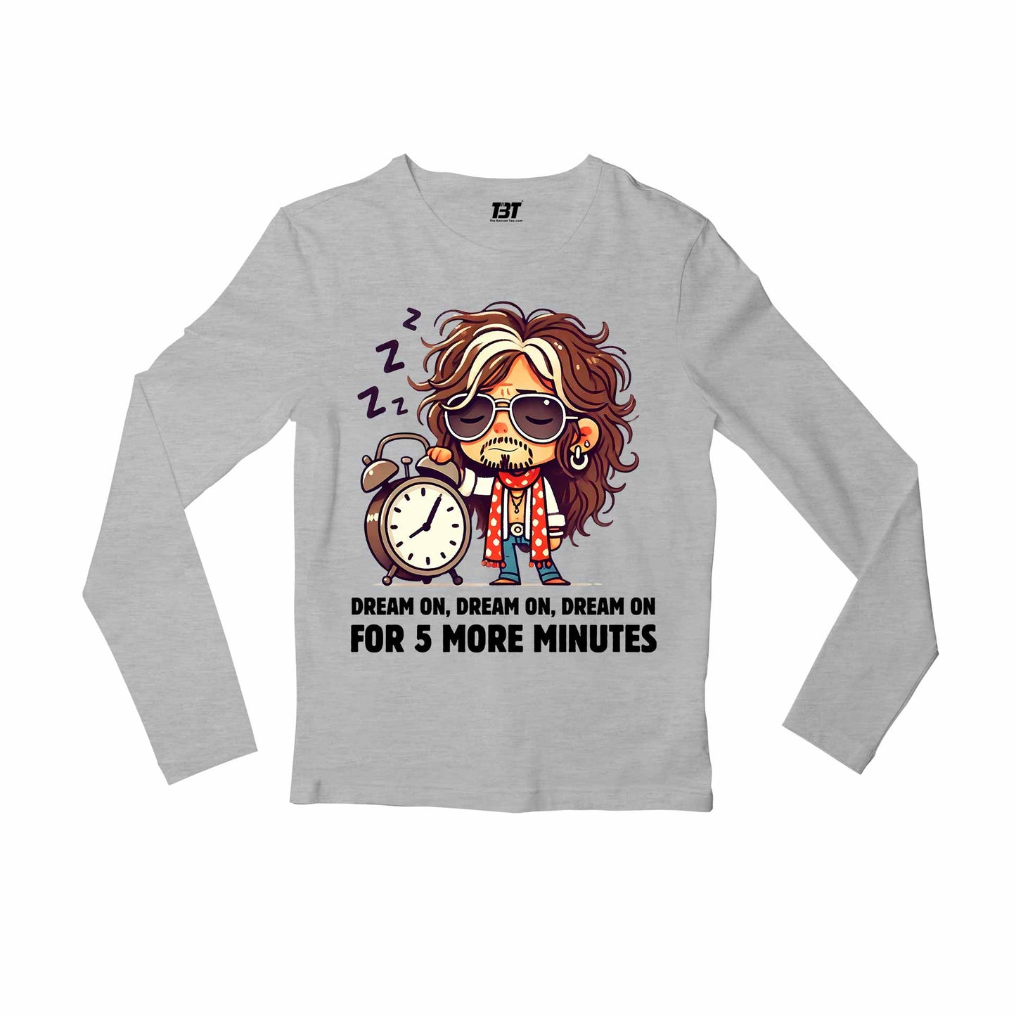 aerosmith 5 more minutes full sleeves long sleeves music band buy online india the banyan tee tbt men women girls boys unisex gray