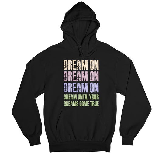 aerosmith dream on hoodie hooded sweatshirt winterwear music band buy online united states usa the banyan tee tbt men women girls boys unisex black
