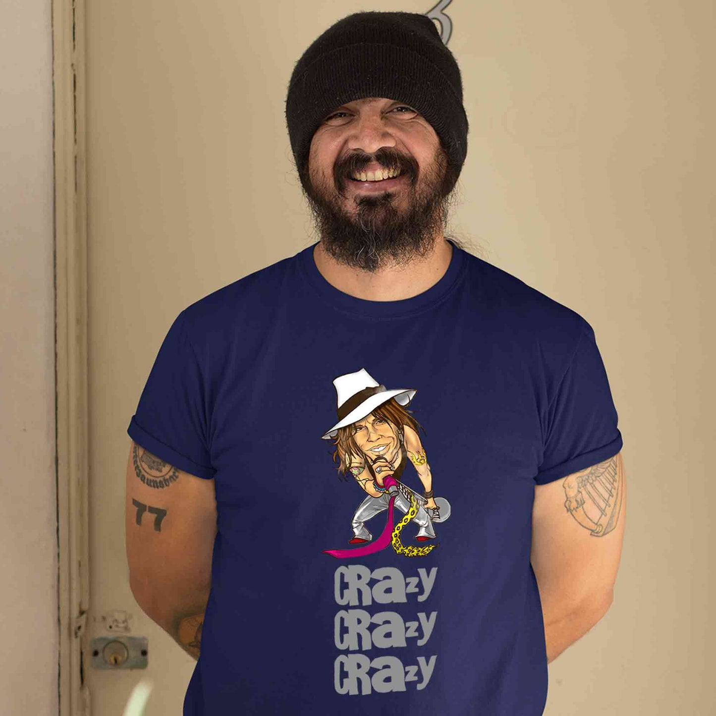 aerosmith crazy t-shirt music band buy online united states of america usa the banyan tee tbt men women girls boys unisex navy