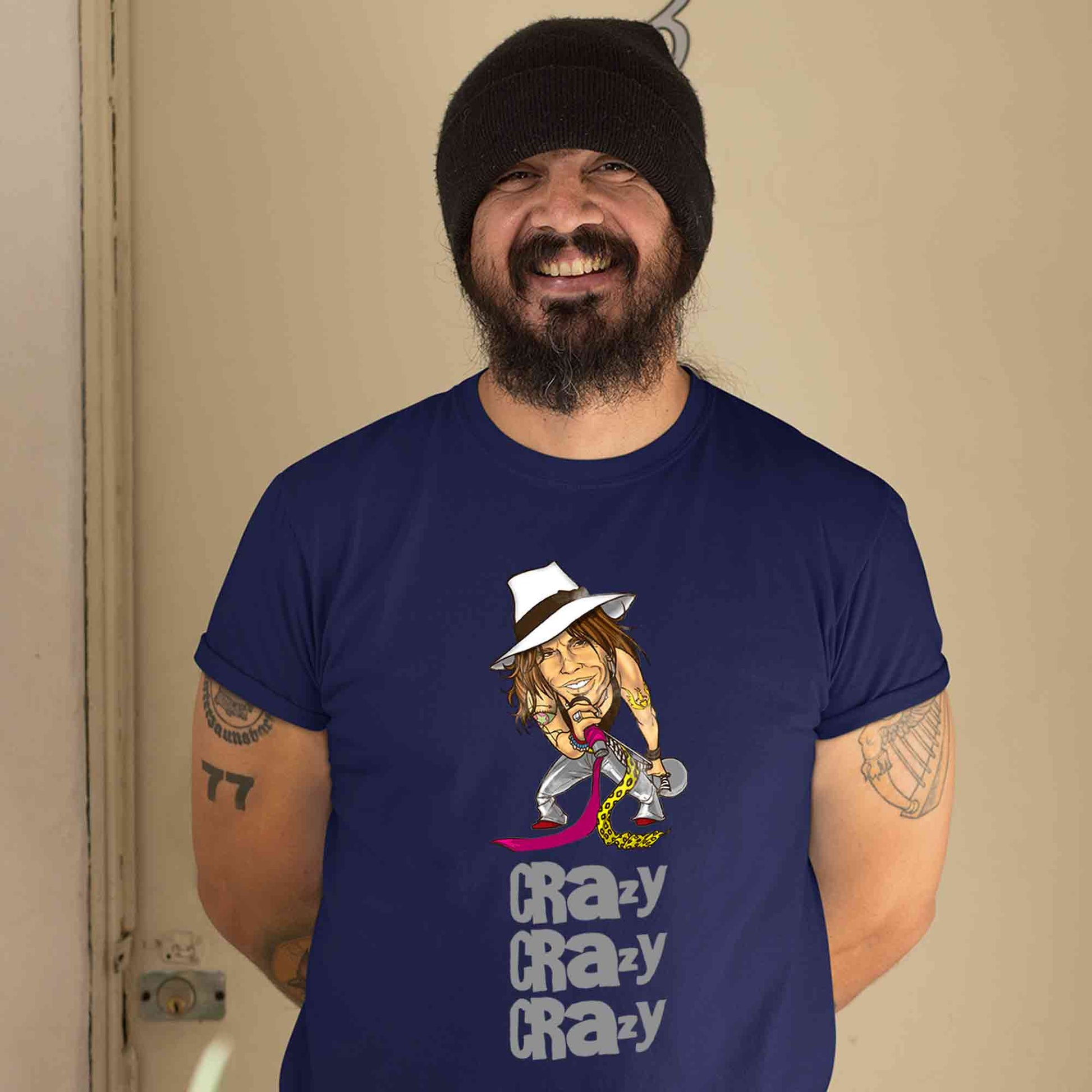 aerosmith crazy t-shirt music band buy online united states of america usa the banyan tee tbt men women girls boys unisex navy