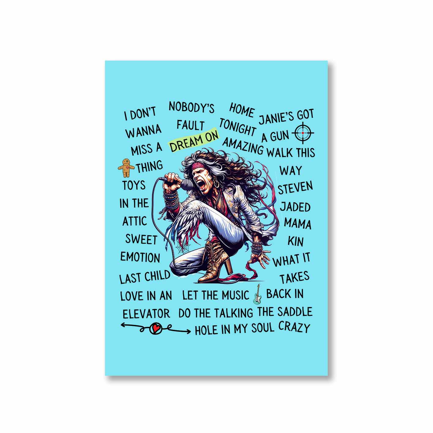 aerosmith song story poster wall art buy online united states of america usa the banyan tee tbt a4