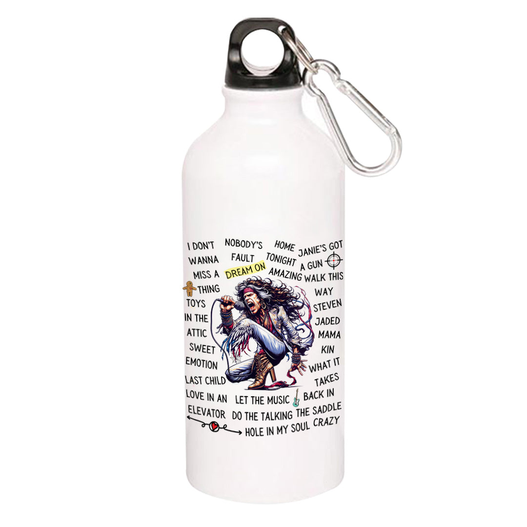 aerosmith song story sipper steel water bottle flask gym shaker music band buy online india the banyan tee tbt men women girls boys unisex