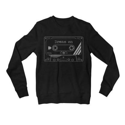 aerosmith dream on sweatshirt upper winterwear music band buy online united states of america usa the banyan tee tbt men women girls boys unisex black