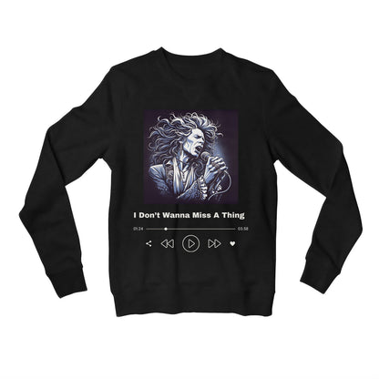 aerosmith don't wanna miss a thing sweatshirt upper winterwear music band buy online united states usa the banyan tee tbt men women girls boys unisex black