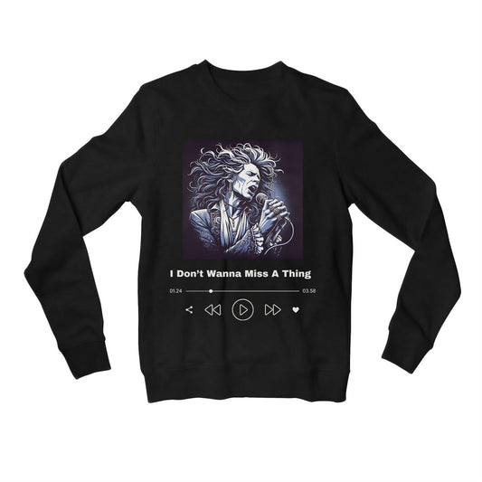 aerosmith don't wanna miss a thing sweatshirt upper winterwear music band buy online united states usa the banyan tee tbt men women girls boys unisex black