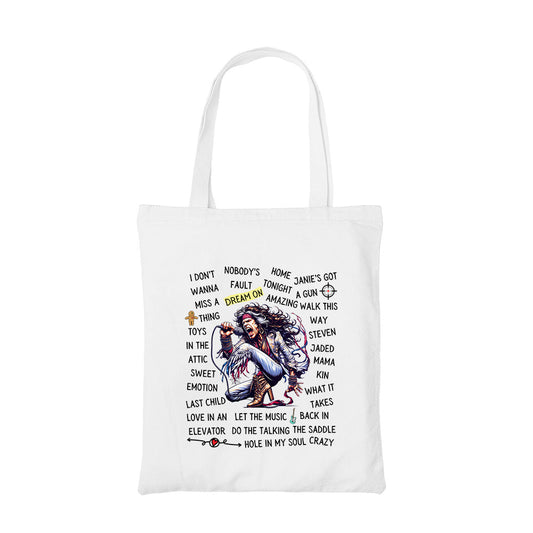aerosmith sweet emotion tote bag cotton printed music band buy online united states usa the banyan tee tbt men women girls boys unisex