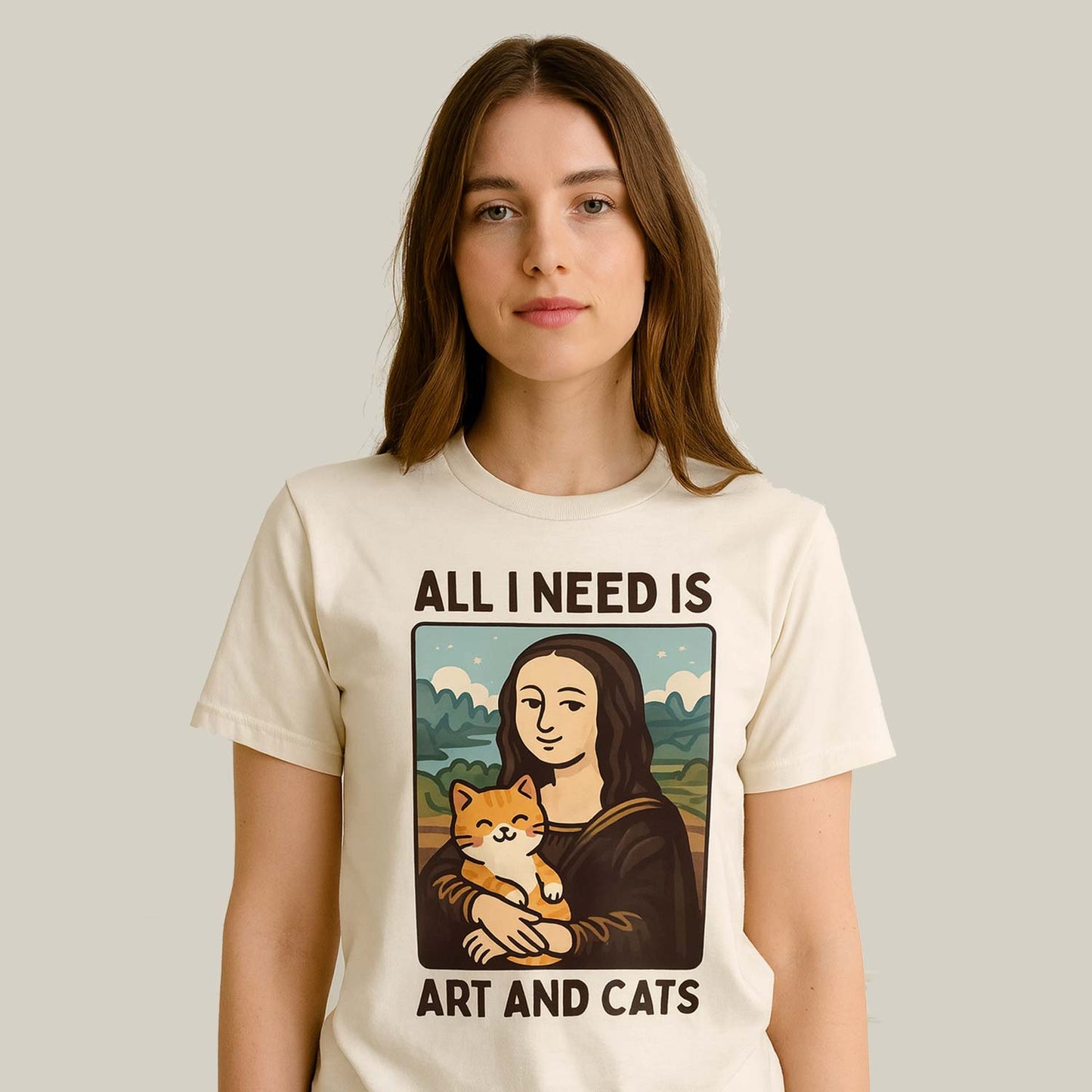 graphic all i need is art and cats t-shirt printed graphic stylish buy online united states usa the banyan tee tbt men women girls boys unisex off white 