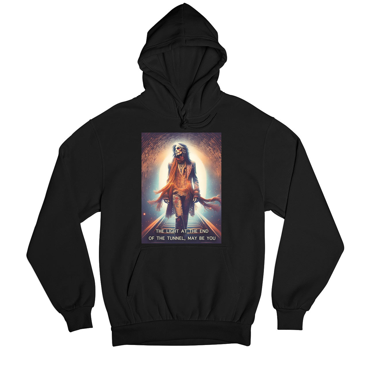 aerosmith amazing light at the end of the tunnel hoodie hooded sweatshirt winterwear music band buy online united states usa the banyan tee tbt men women girls boys unisex black