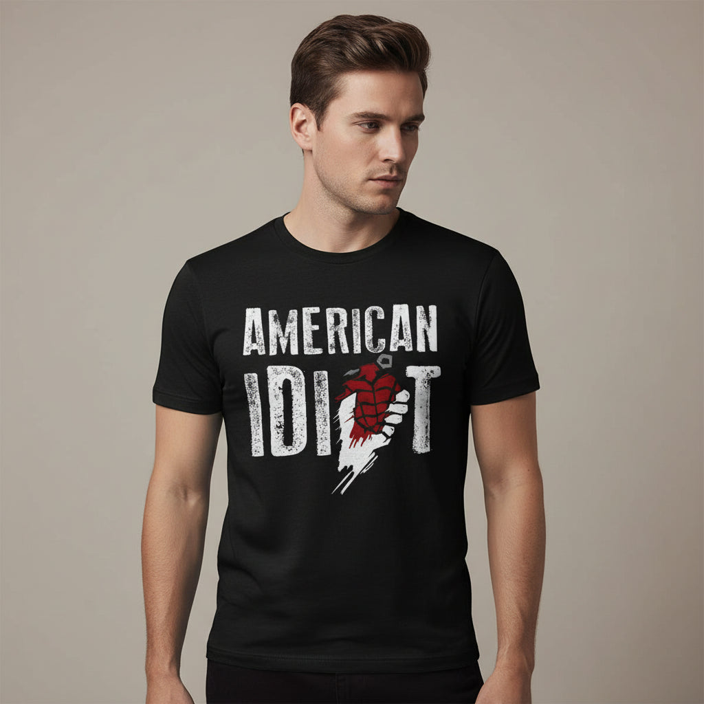green day american idiot t-shirt music band buy online united states of america usa the banyan tee tbt men women girls boys unisex black