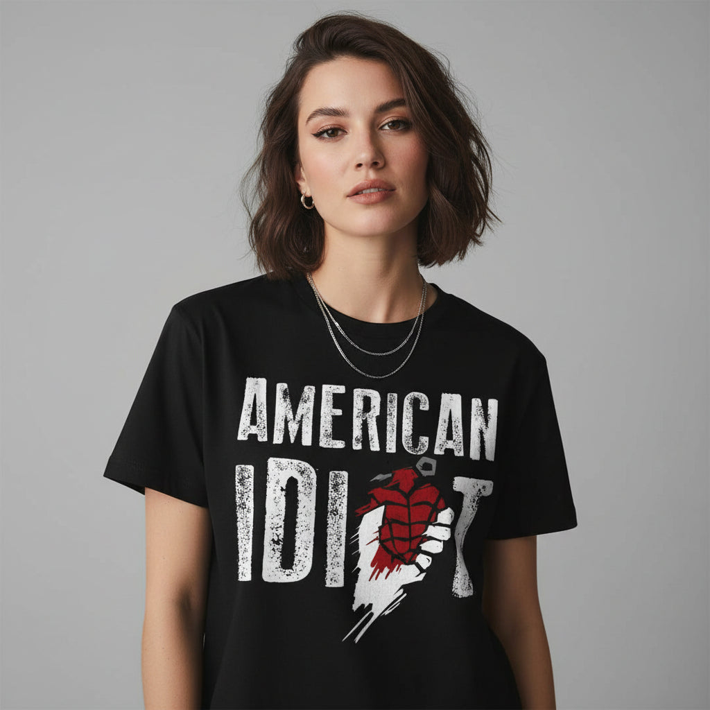 green day american idiot t-shirt music band buy online united states of america usa the banyan tee tbt men women girls boys unisex black