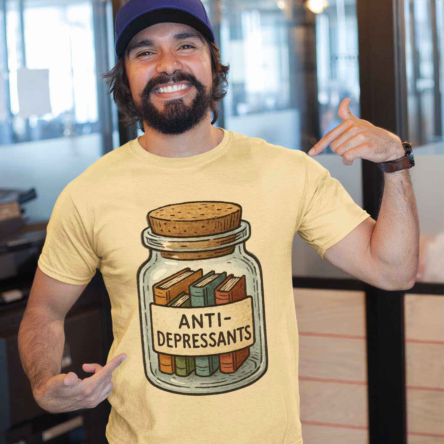 graphic anti-depressants t-shirt printed graphic stylish buy online united states usa the banyan tee tbt men women girls boys unisex beige 