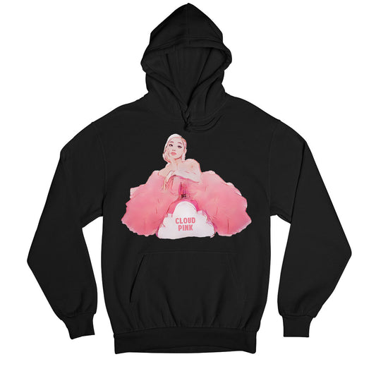 ariana grande cloud pink hoodie hooded sweatshirt winterwear music band buy online united states of america usa the banyan tee tbt men women girls boys unisex black 