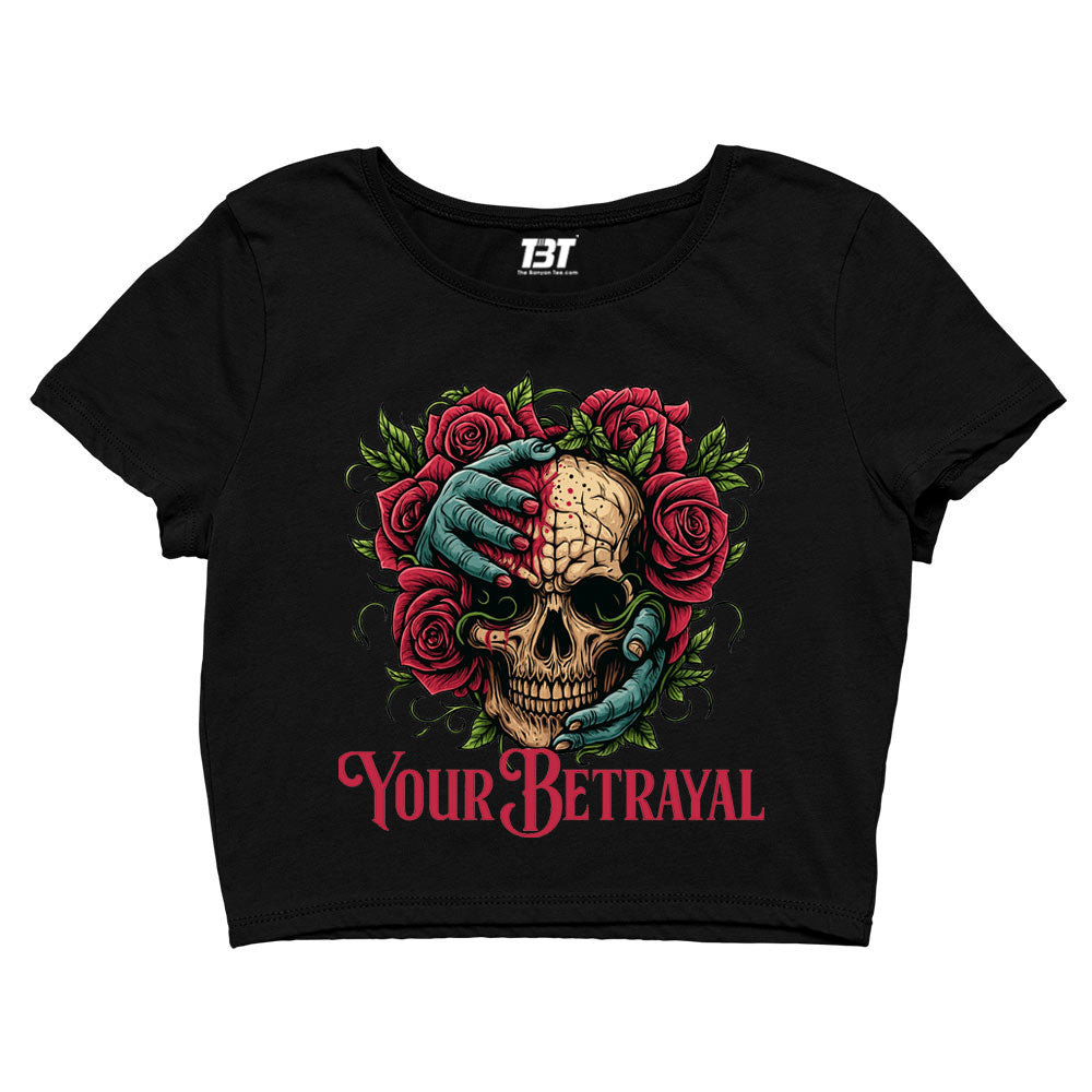 bullet for my valentine your betrayal crop top music band buy online united states of america usa the banyan tee tbt men women girls boys unisex black