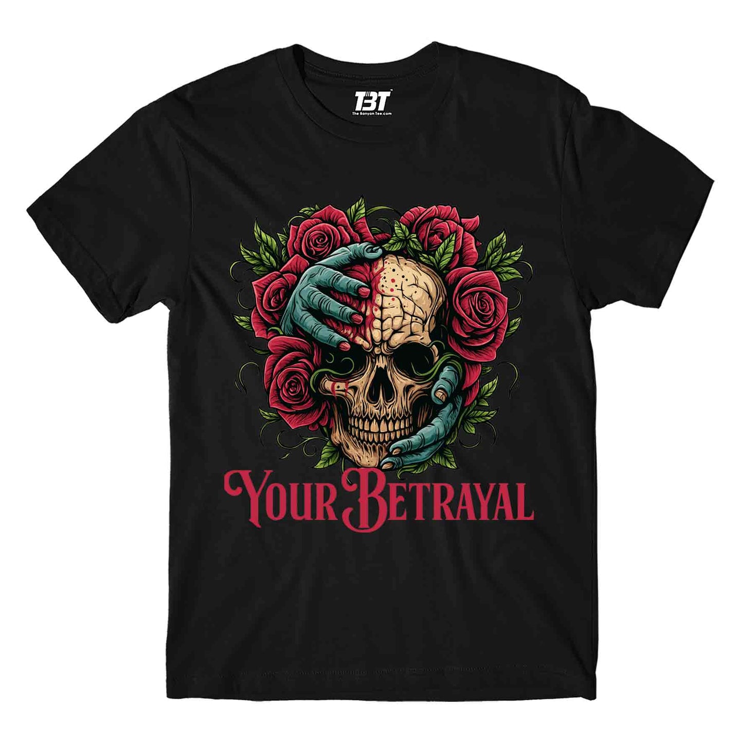 bullet for my valentine your betrayal t-shirt music band buy online united states of america usa the banyan tee tbt men women girls boys unisex black