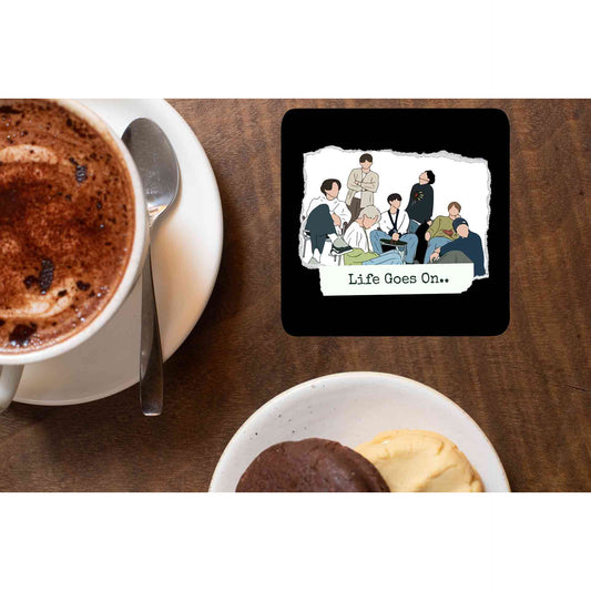 bts life goes on coasters wooden table cups indian music band buy online india the banyan tee tbt men women girls boys unisex