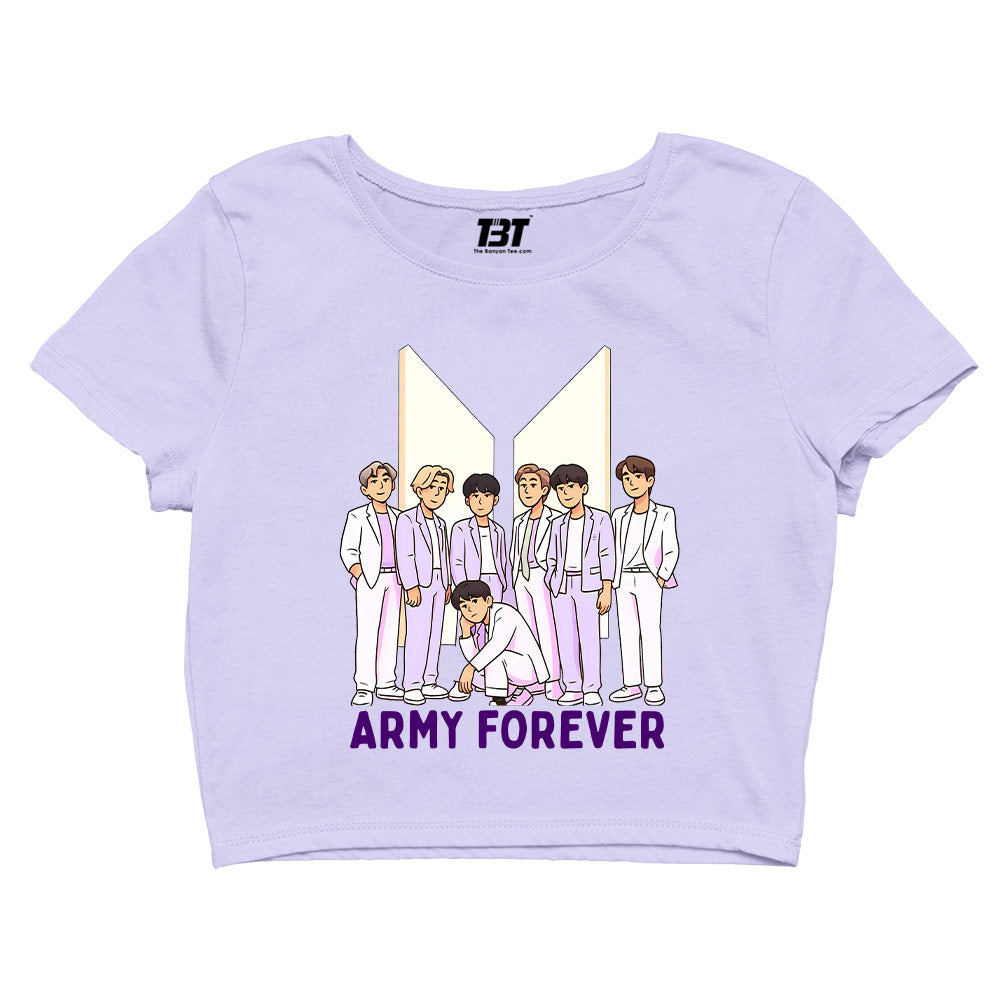 bts army forever crop top music band buy online united states of america usa the banyan tee tbt men women girls boys unisex lavender