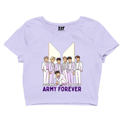 bts army forever crop top music band buy online united states of america usa the banyan tee tbt men women girls boys unisex lavender