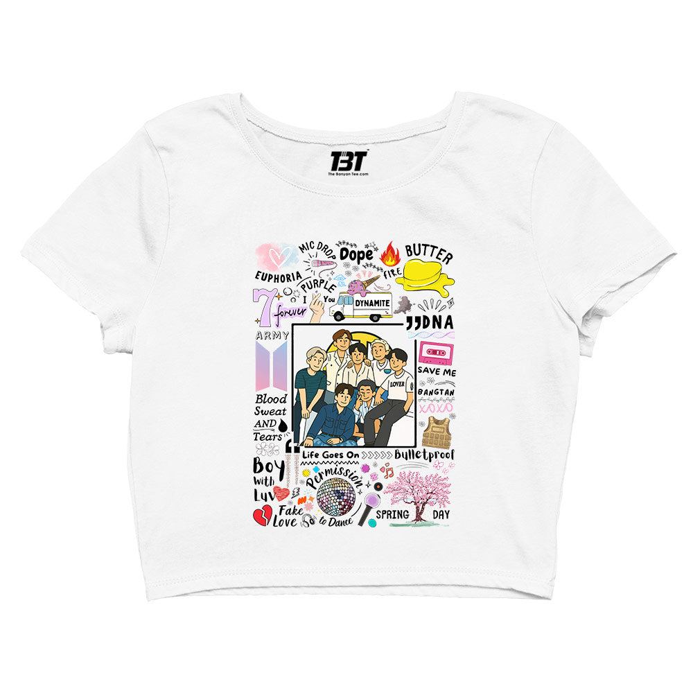 bts bangtan scribbles crop top music band buy online united states usa the banyan tee tbt men women girls boys unisex s 