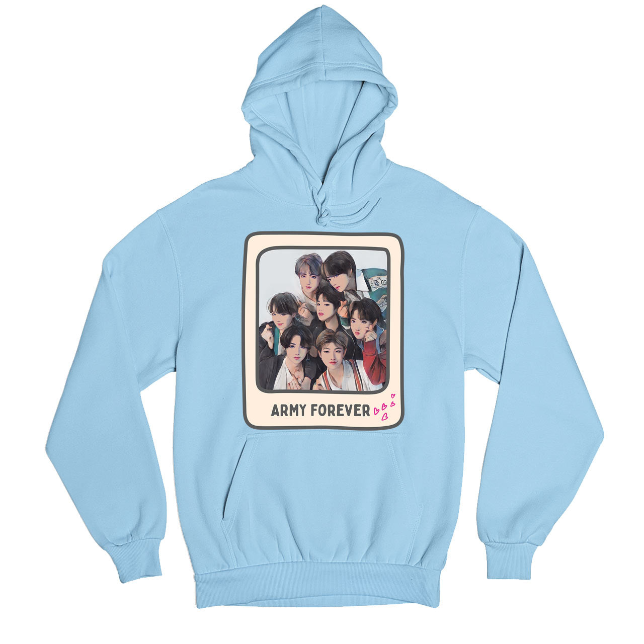 bts army forever hoodie hooded sweatshirt winterwear music band buy online united states of america usa the banyan tee tbt men women girls boys unisex baby blue 