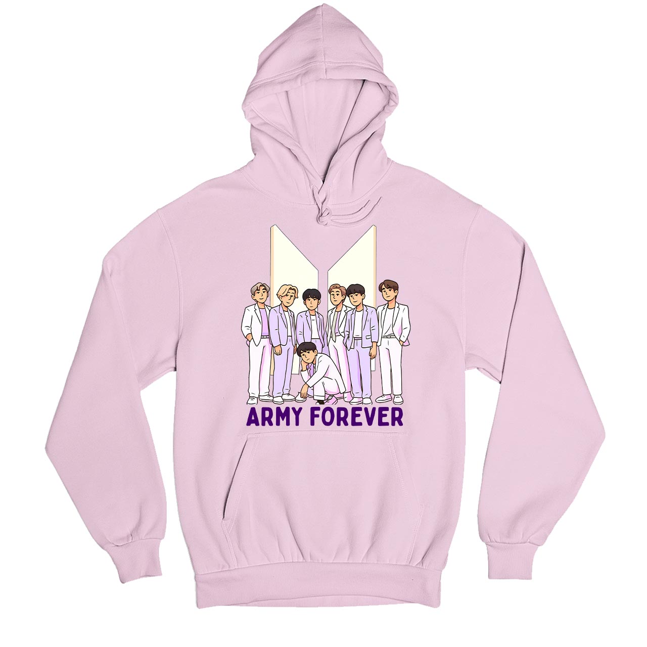 bts army forever hoodie hooded sweatshirt winterwear music band buy online united states usa the banyan tee tbt men women girls boys unisex baby blue