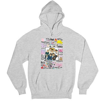 bts bangtan scribbles hoodie hooded sweatshirt winterwear music band buy online united states usa the banyan tee tbt men women girls boys unisex gray 