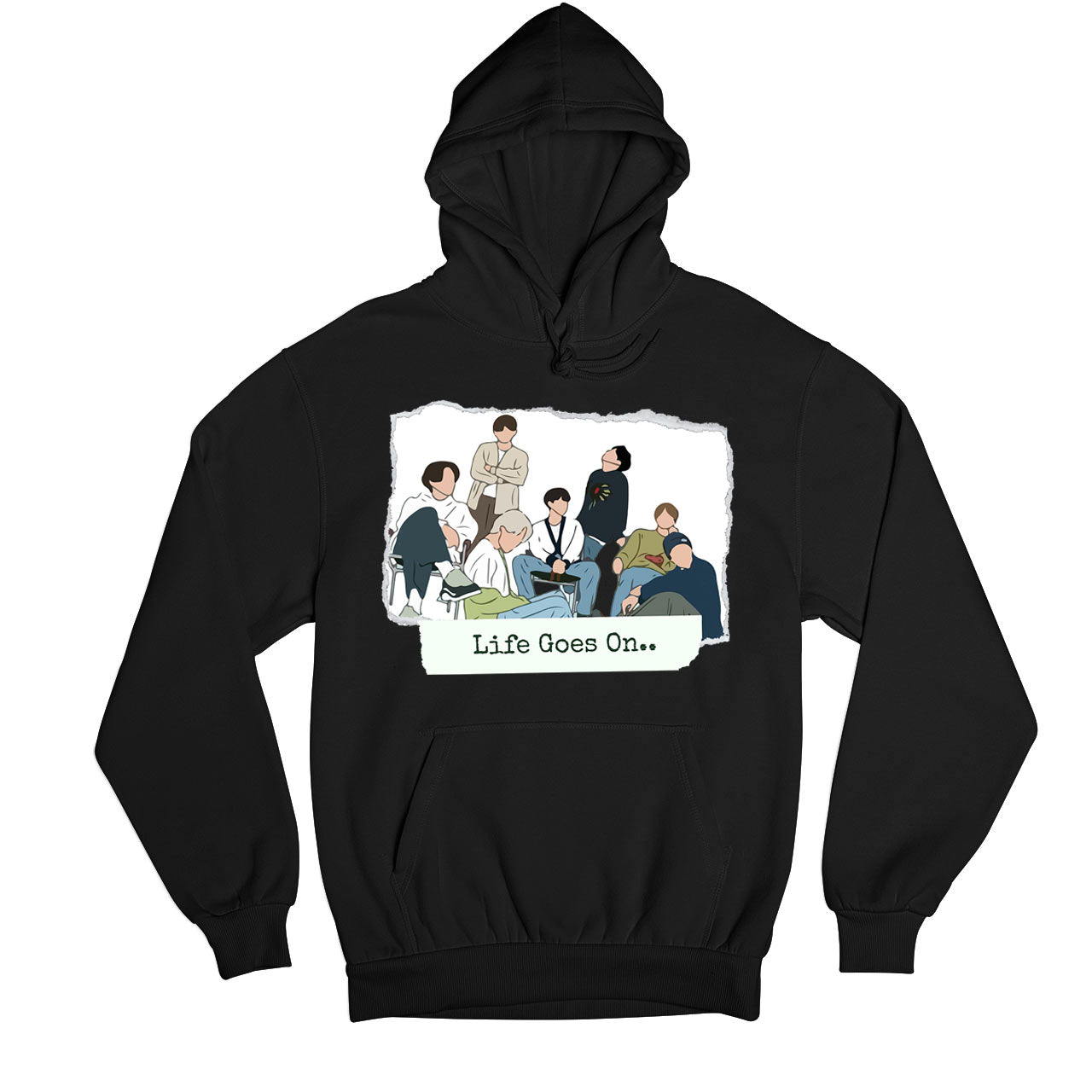 bts life goes on hoodie hooded sweatshirt winterwear music band buy online united states usa the banyan tee tbt men women girls boys unisex black