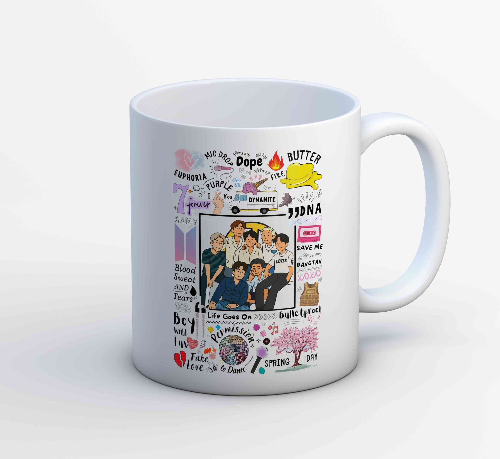 bts bangtan scribbles mug coffee ceramic music band buy online united states usa the banyan tee tbt men women girls boys unisex  