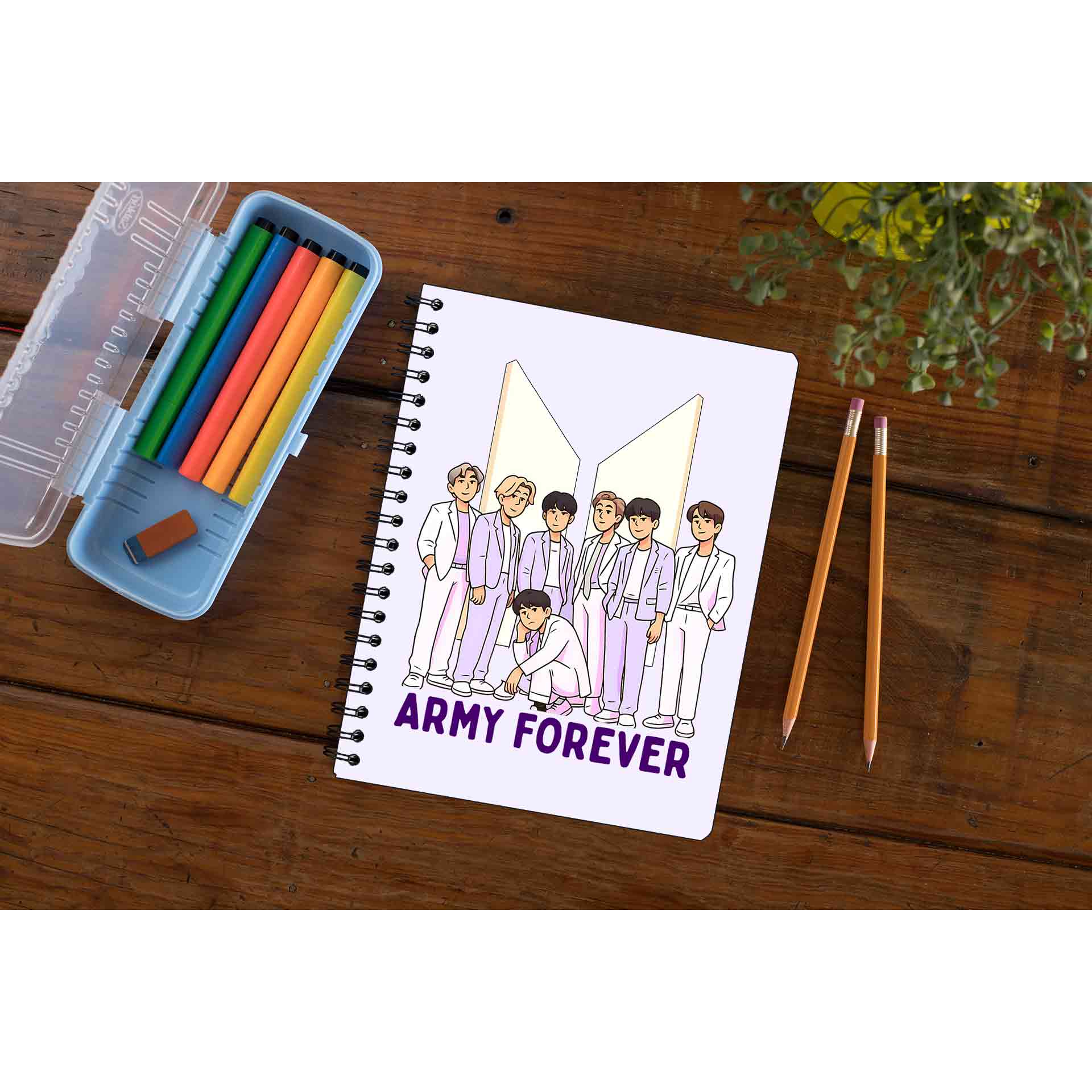 bts army forever notebook notepad diary buy online united states of america usa the banyan tee tbt unruled