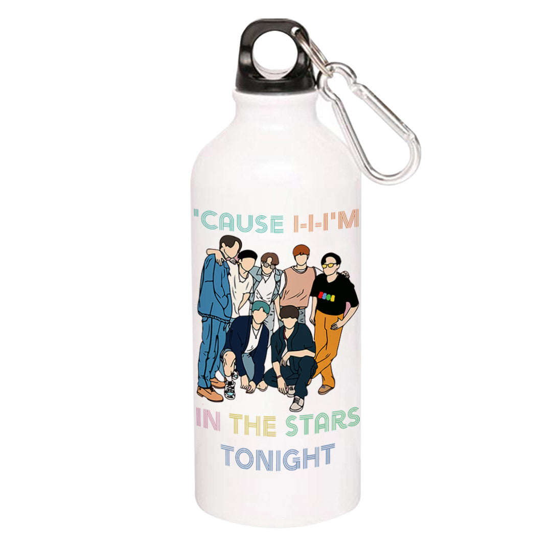 BTS Sipper Metal Water Bottle The Banyan Tee TBT for gym girls adults straw drinking stylish online 1 litre milton 750 ml Bangtan Boys K Pop Music