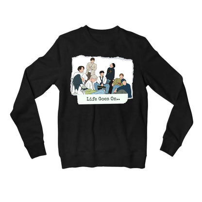 bts life goes on sweatshirt upper winterwear music band buy online united states usa the banyan tee tbt men women girls boys unisex black
