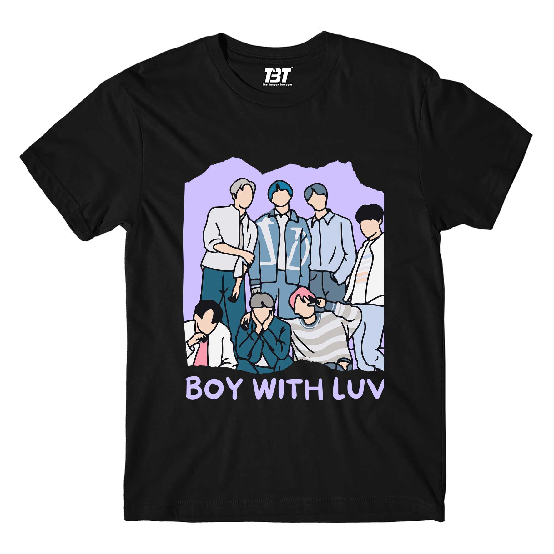 bts boy with luv t-shirt music band buy online united states of america usa the banyan tee tbt men women girls boys unisex black