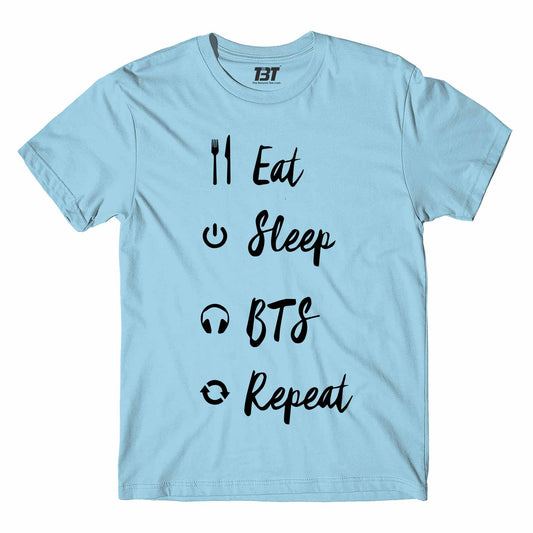 bts eat sleep repeat t-shirt - bangtan boys k-pop bands boy army dynamite korean t-shirt meesho branded men amazon