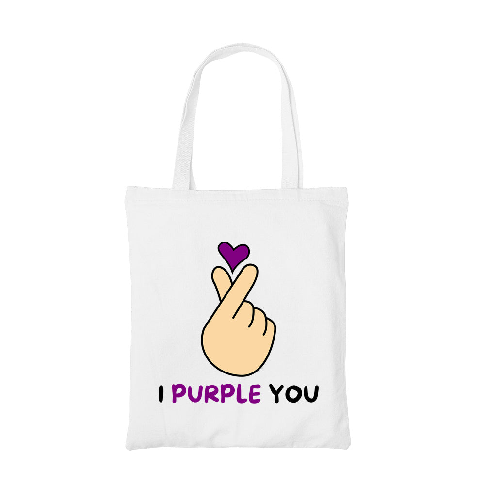 bts i purple you tote bag cotton printed music band buy online united states usa the banyan tee tbt men women girls boys unisex