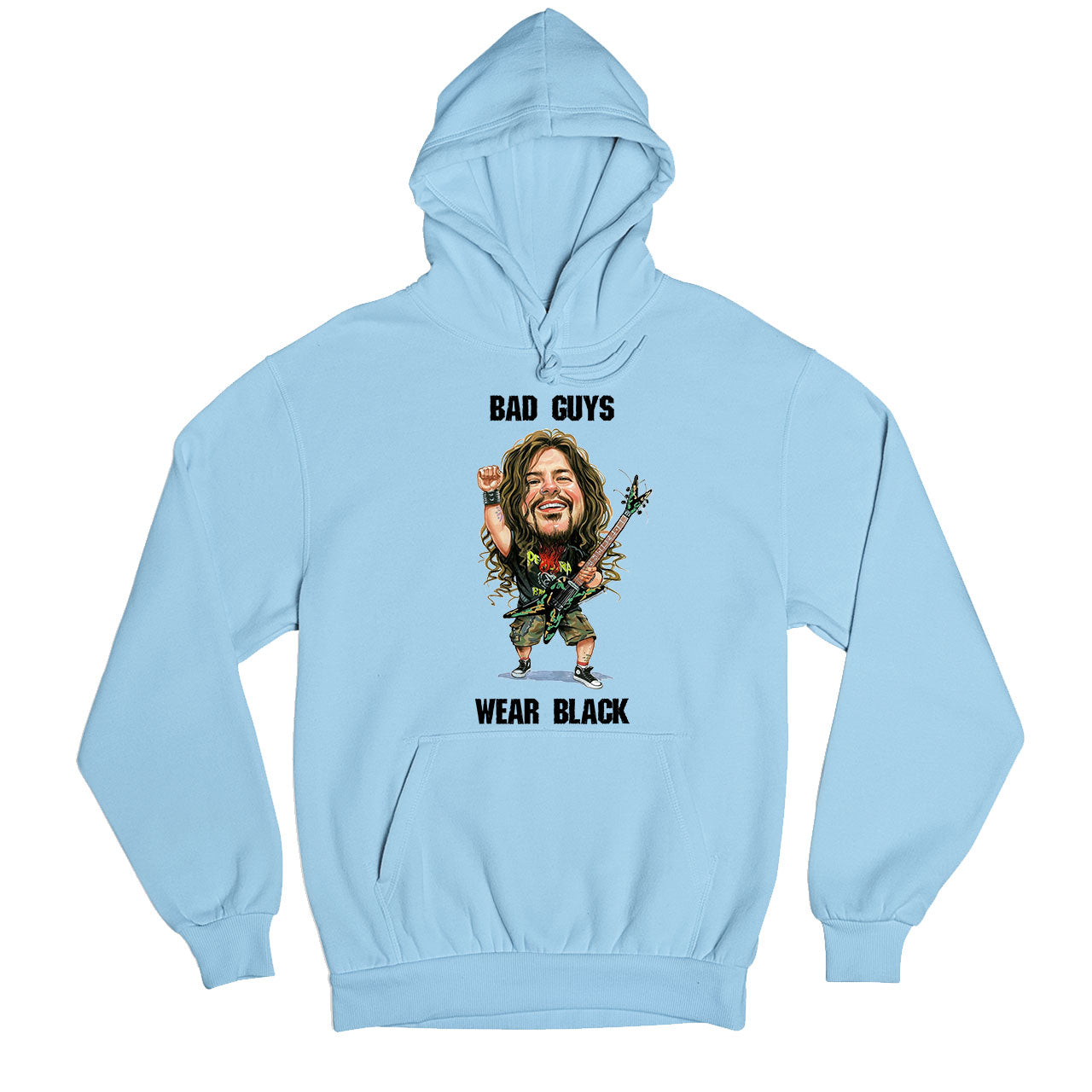 pantera bad guys wear black hoodie hooded sweatshirt winterwear music band buy online united states usa the banyan tee tbt men women girls boys unisex baby blue