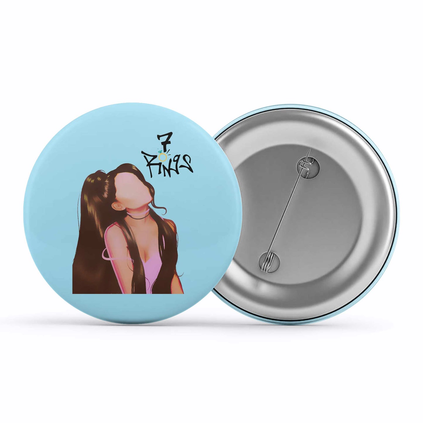 ariana grande 7 rings badge pin button music band buy online united states of america usa the banyan tee tbt men women girls boys unisex