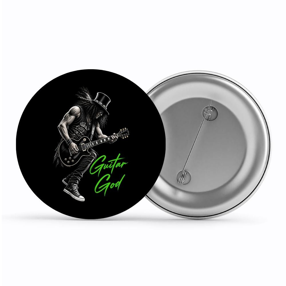 guns n' roses guitar god badge pin button music band buy online united states usa the banyan tee tbt men women girls boys unisex  
